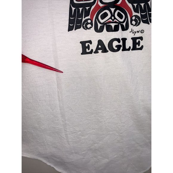 Vintage 80s Red White Alaska Ringer Style T Shirt Adult Medium USA Made-11701 - Picture 6 of 15